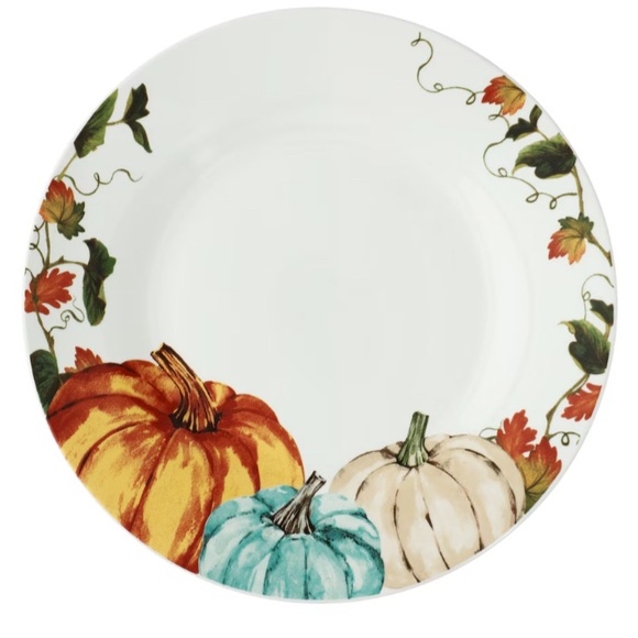 Royal Norfolk Stoneware Pumpkin Dinner Plates, 10.5 in. Thanksgiving themed - Picture 6 of 16